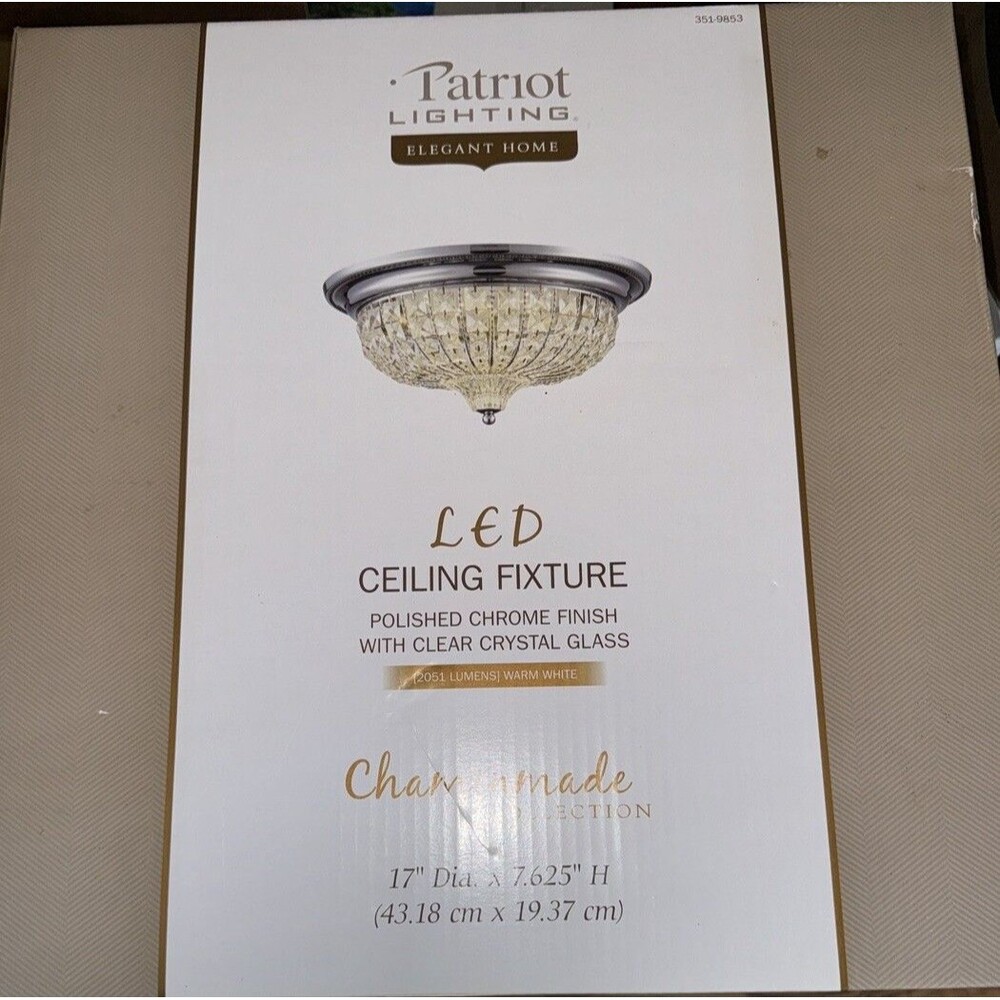 Ceiling Light Patriot Lighting Chaminmade Chrome Integrated LED Flush Mount